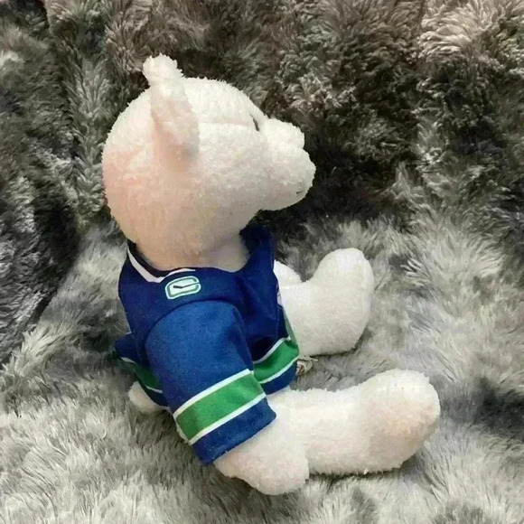 NHL Vancouver Canucks Plush White Bear and Brown Fox Stuffed Animals with Jersey - Picture 7 of 16